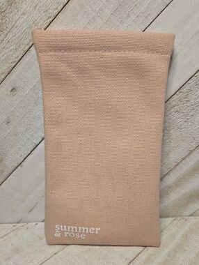 Summer & Rose Peachy Pink Canvas Empty Glasses Case